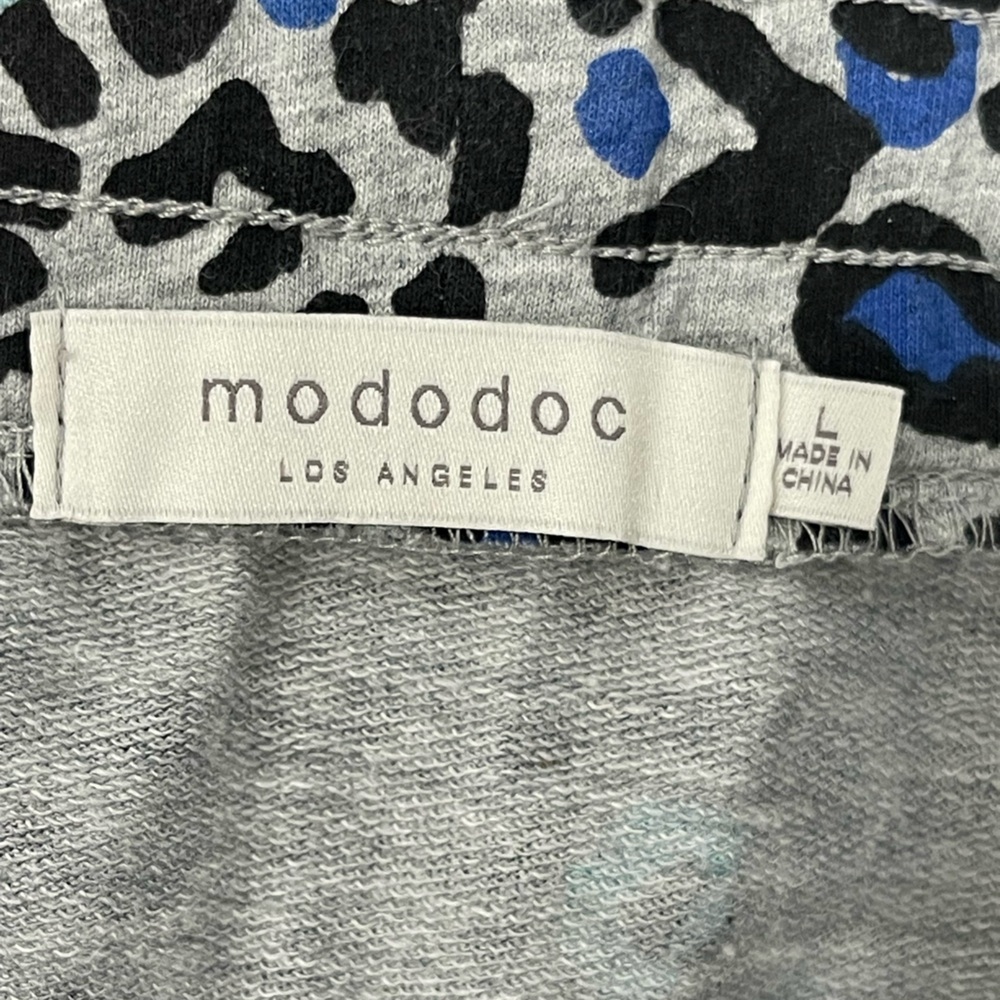 Blue Leopard Print Drawstring Mini Skirt - Picture 4 of 7